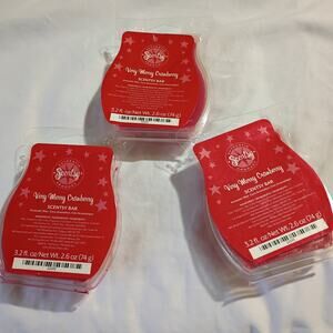 Scentsy Bar Very Merry Cranberry 3.2 oz Authentic(Set of 3) scented wax